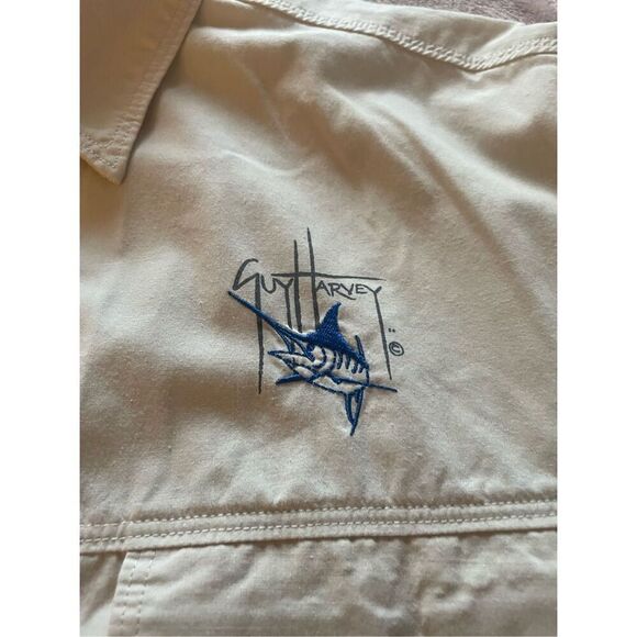 Guy Harvey AFTCO Vented Fishing/ Marlin Shirt Tan M  Short Sleeve Button Up - Picture 10 of 10